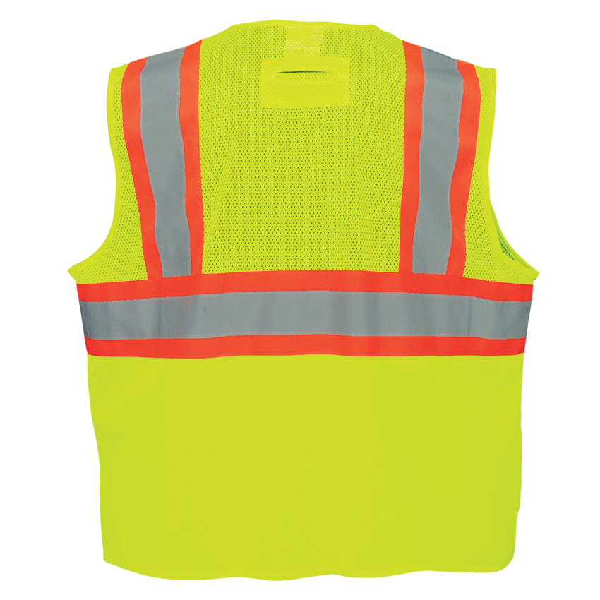 FrogWear® HV Solid and Mesh Polyester High-Visibility Surveyors Safety Vest