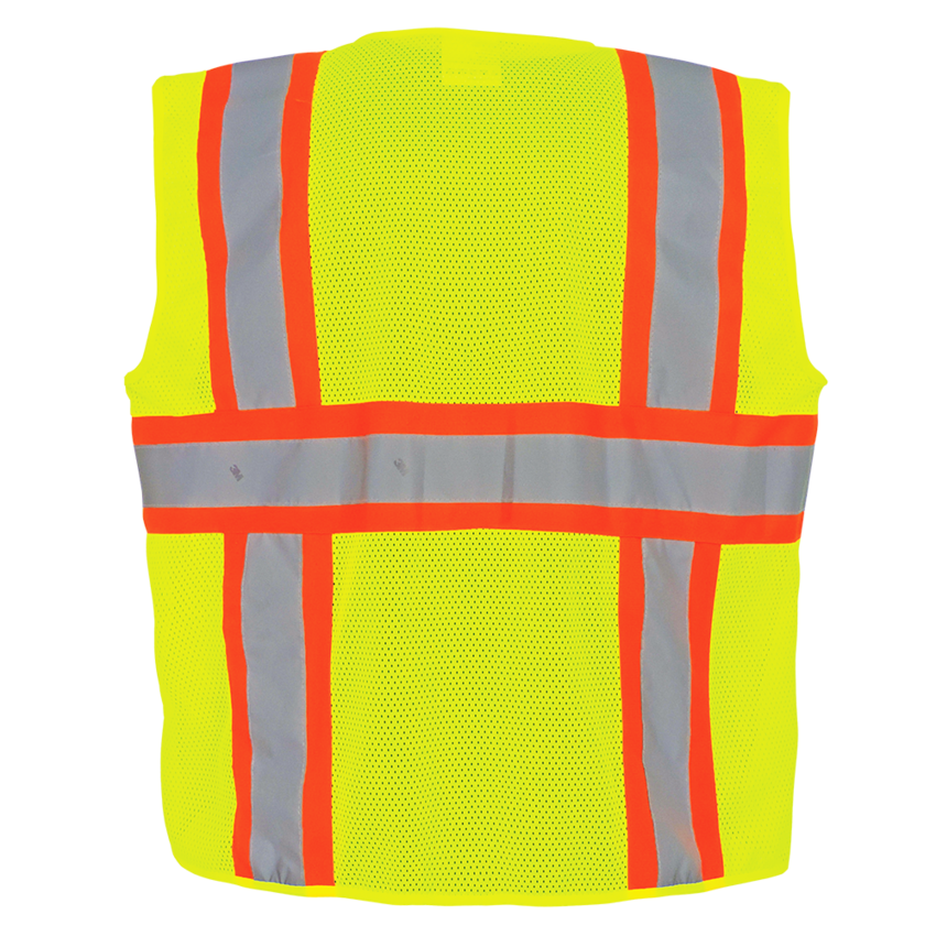 FrogWear® HV High-Visibility Yellow/Green Solid and Mesh Polyester Surveyors Vest