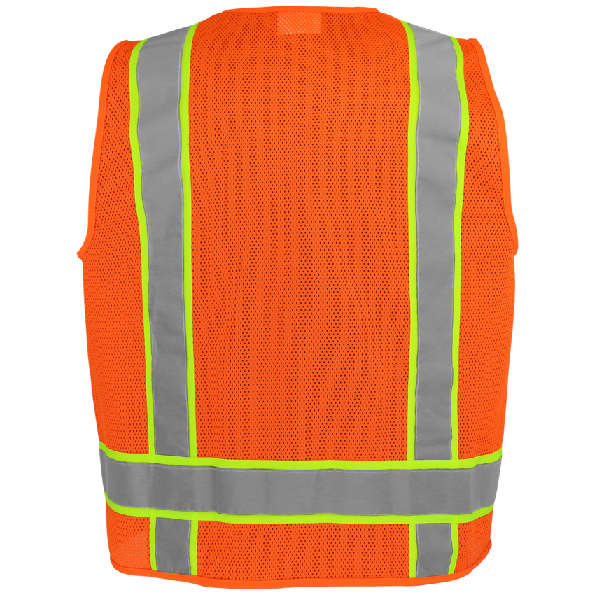FrogWear&reg; HV Lightweight High-Visibility Orange Polyester Surveyors Safety Vest