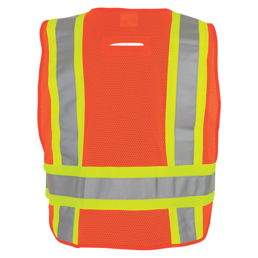 FrogWear® HV High-Visibility Orange Lightweight Mesh Polyester Adjustable Vest