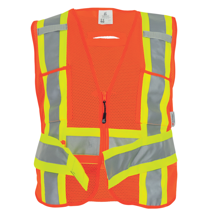 FrogWear® HV High-Visibility Orange Lightweight Mesh Polyester Adjustable Vest