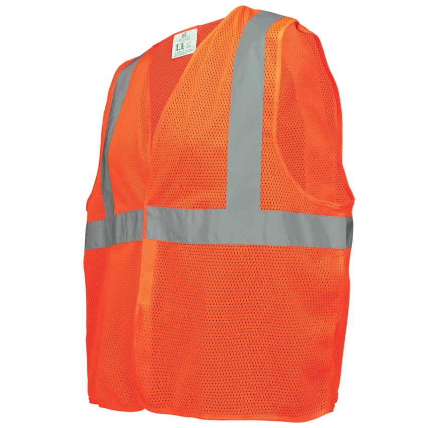 FrogWear® HV High-Visibility Orange Lightweight Mesh Polyester Safety Vest