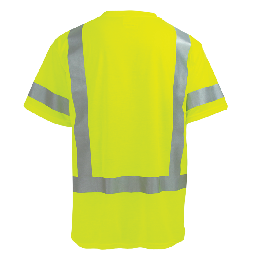 FrogWear® HV Self-Wicking High-Visibility Yellow/Green Short-Sleeved Shirt with Reflective