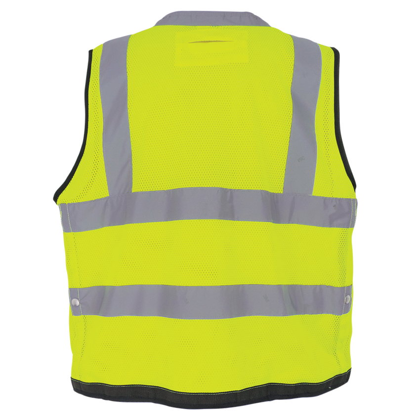 FrogWear® HV Lightweight High-Visibility Yellow/Green Mesh and Solid Surveyors Safety Vest