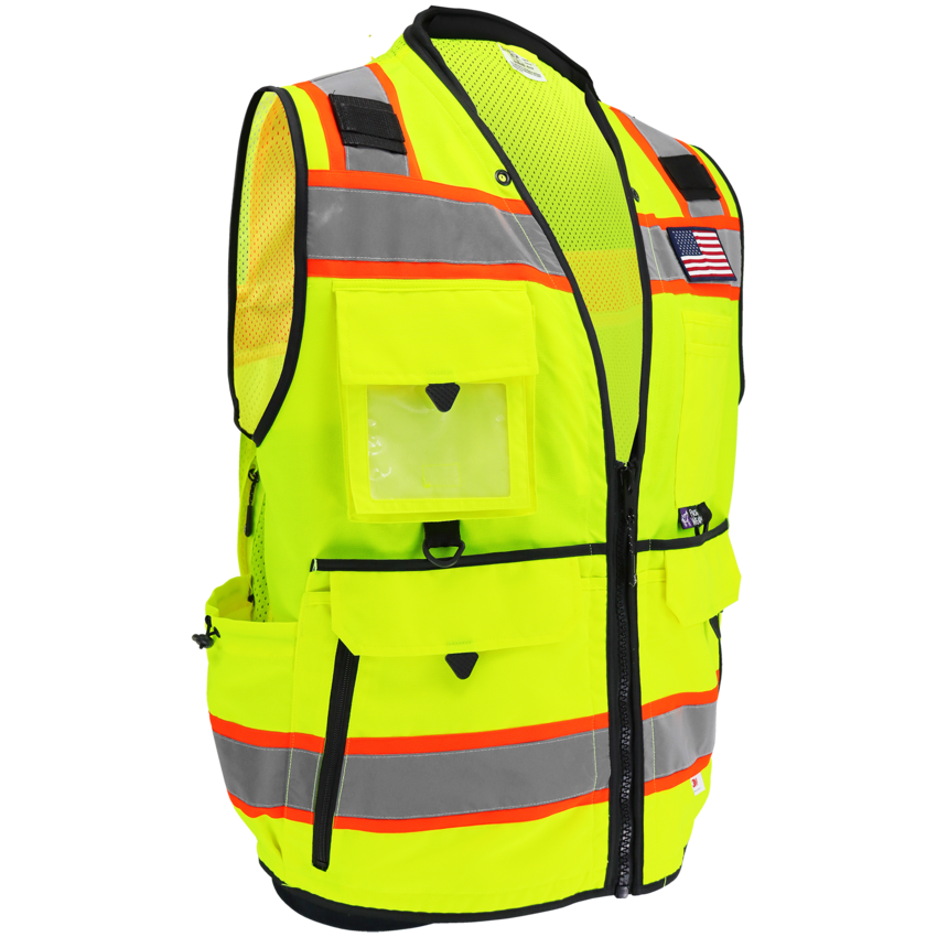 FrogWear&reg; HV Ultra-Rugged High-Visibility Premium Surveyors Safety Vest