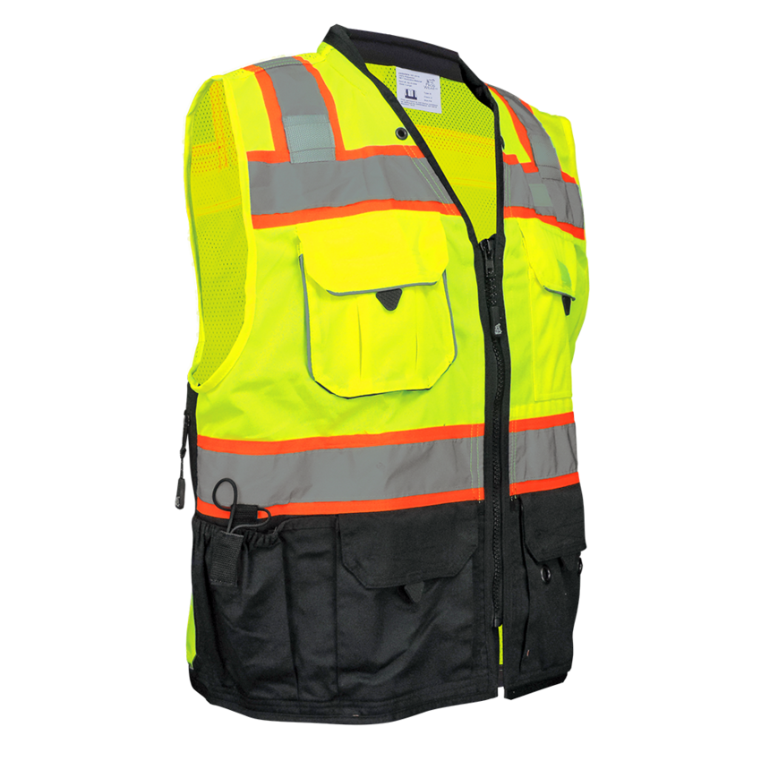 FrogWear® HV Premium High-Visibility Polyester Surveyors Safety Vest