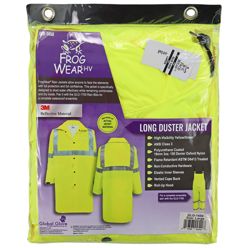 FrogWear® HV High-Visibility Self-Extinguishing Yellow/Green Duster Jacket