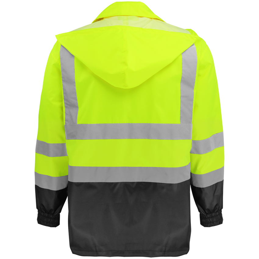 FrogWear&reg; HV High-Visibility Yellow/Green Polyurethane Coated 150D Oxford Polyester Rain Jacket