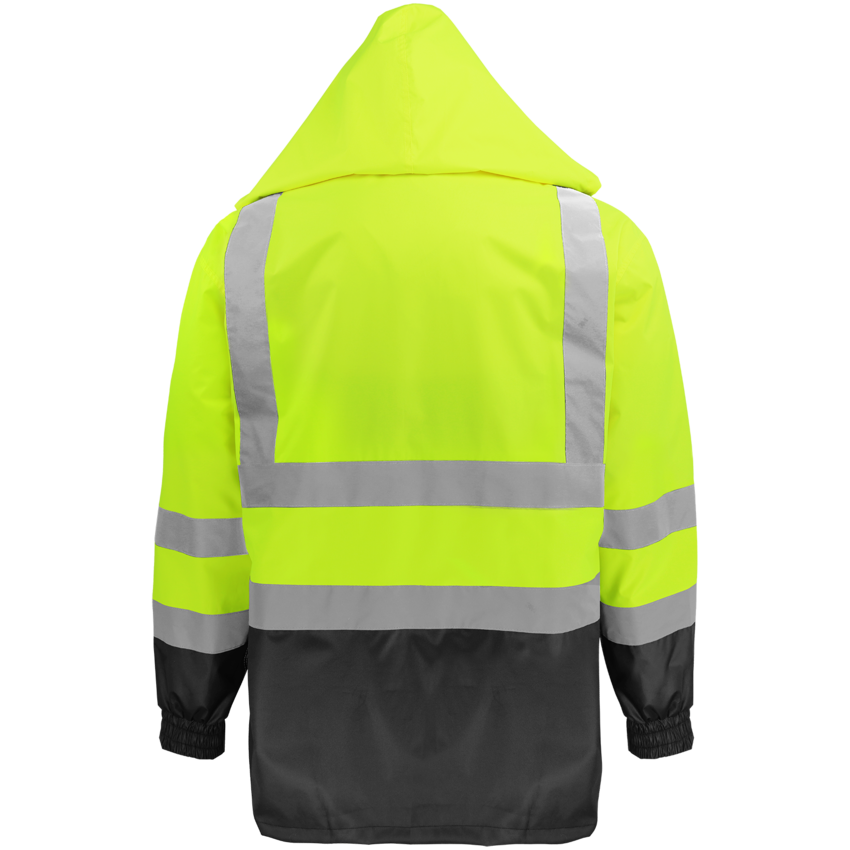 FrogWear&reg; HV High-Visibility Yellow/Green Polyurethane Coated 150D Oxford Polyester Rain Jacket