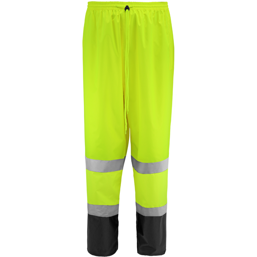 FrogWear&reg; HV High-Visibility Yellow/Green Two-Piece Rain Suit Polyurethane Coated 150D Oxford Polyester