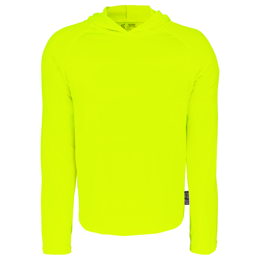 FrogWear&reg; HV Premium High-Visibility Hooded Long-Sleeve Self-Wicking Shirt