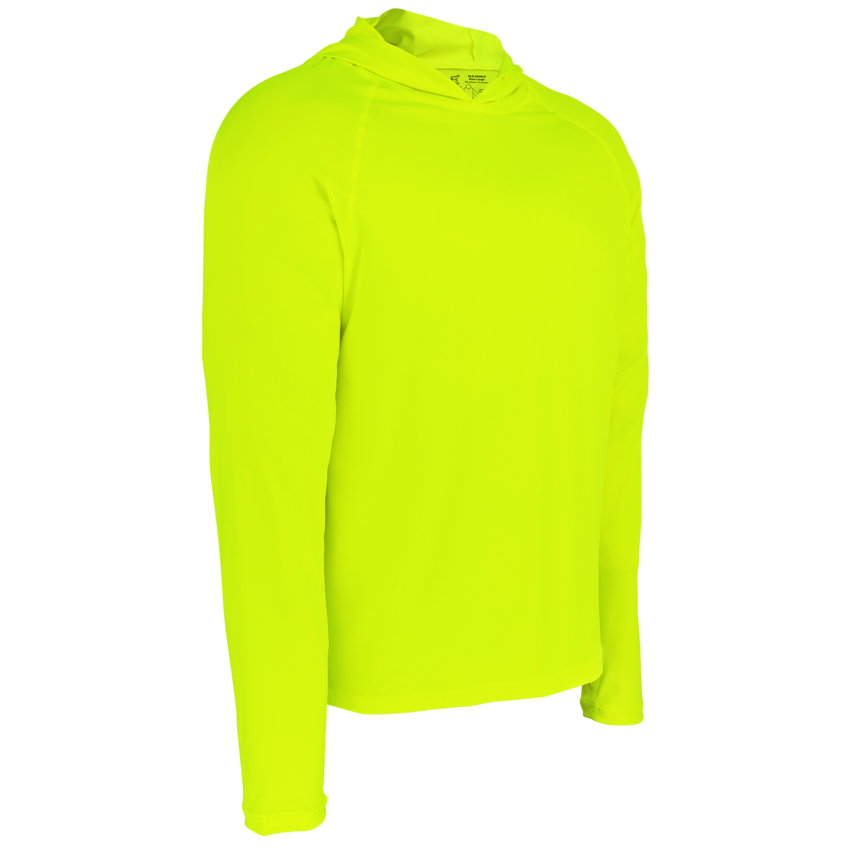 FrogWear&reg; HV Premium High-Visibility Hooded Long-Sleeve Self-Wicking Shirt