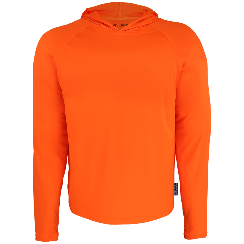 FrogWear&reg; HV Premium High-Visibility Orange Hooded Long-Sleeve Self-Wicking Shirt