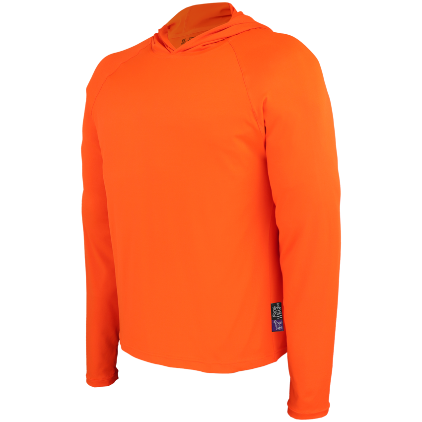 FrogWear&reg; HV Premium High-Visibility Orange Hooded Long-Sleeve Self-Wicking Shirt