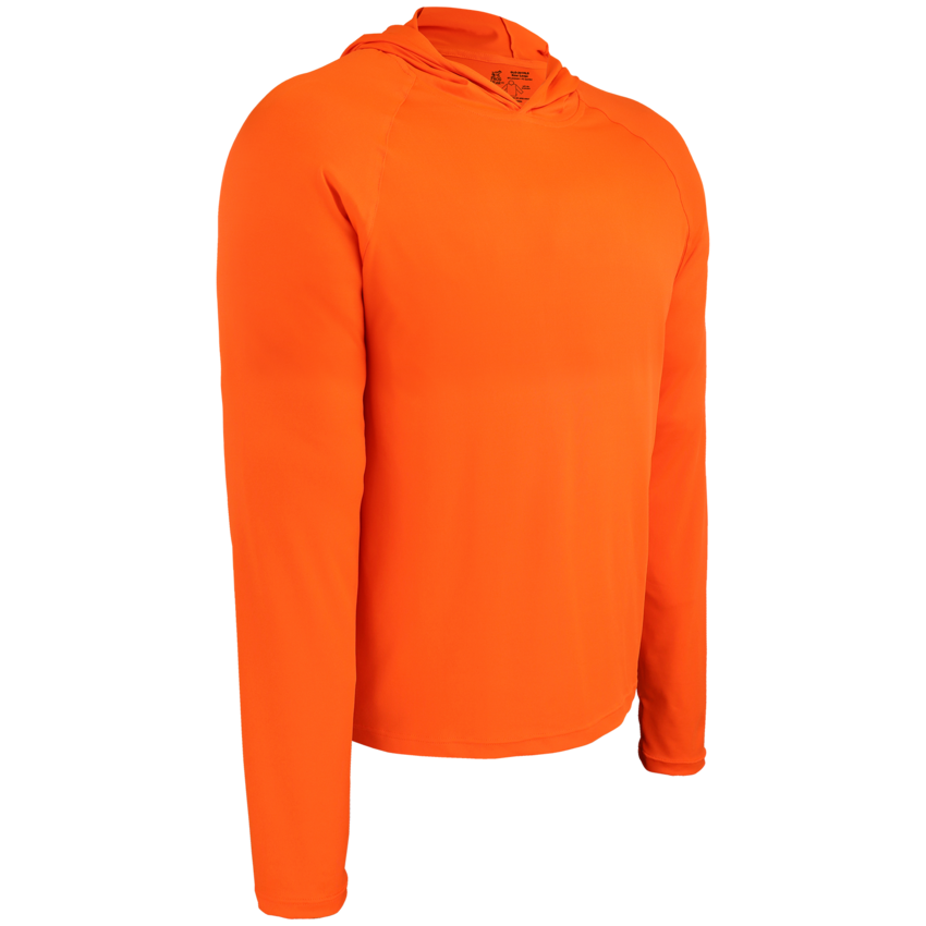 FrogWear&reg; HV Premium High-Visibility Orange Hooded Long-Sleeve Self-Wicking Shirt