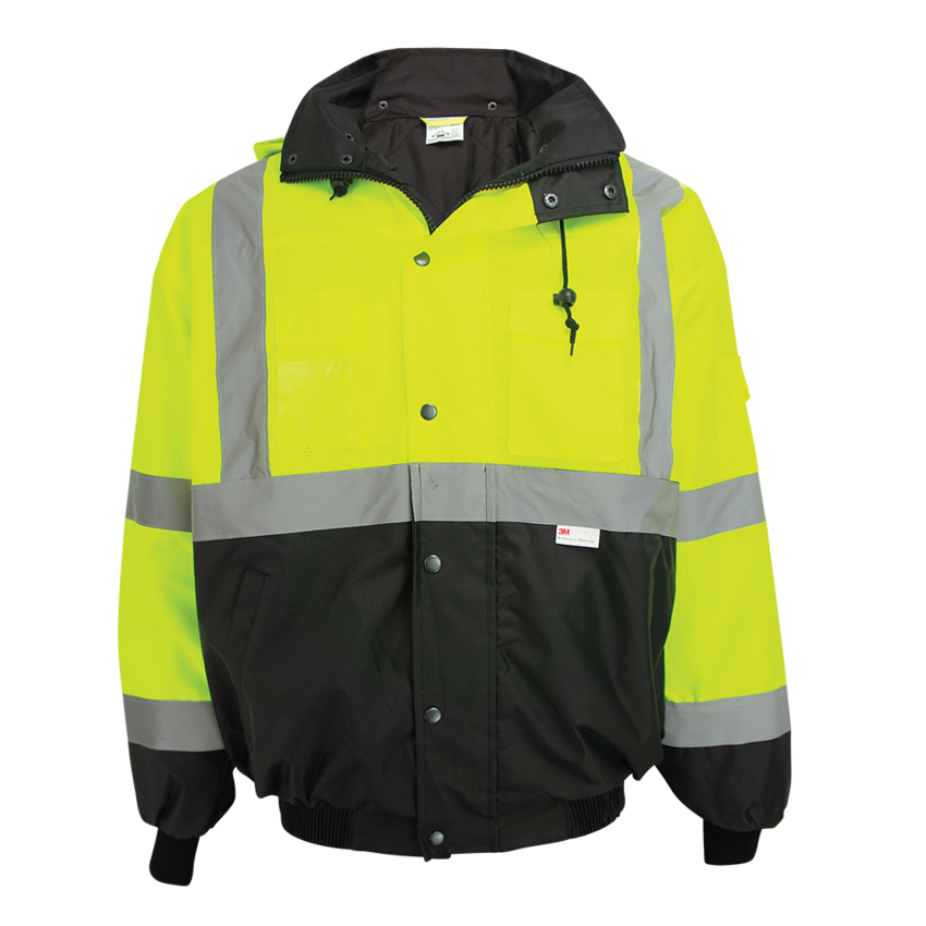 FrogWear® HV High-Visibility Black Interior Winter Bomber Jacket