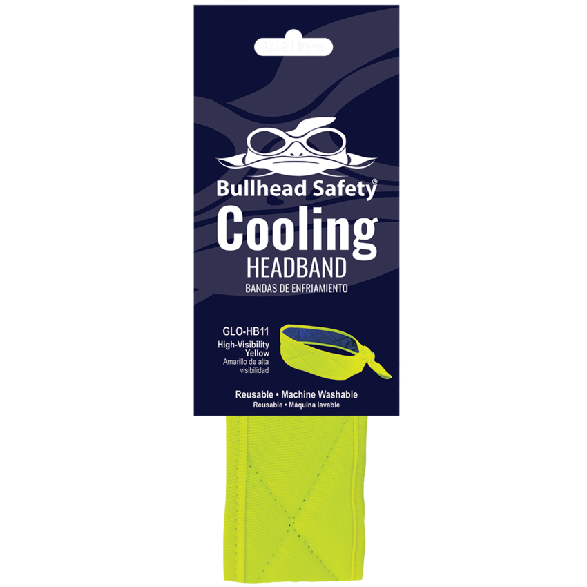 Bullhead Safety® Cooling Premium High-Visibility Evaporative Cooling Headband/Bandana