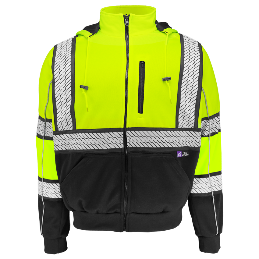 FrogWear&reg; HV High-Visibility Heavy Duty Multi-Layer Hooded Safety Sweatshirt with Insulation