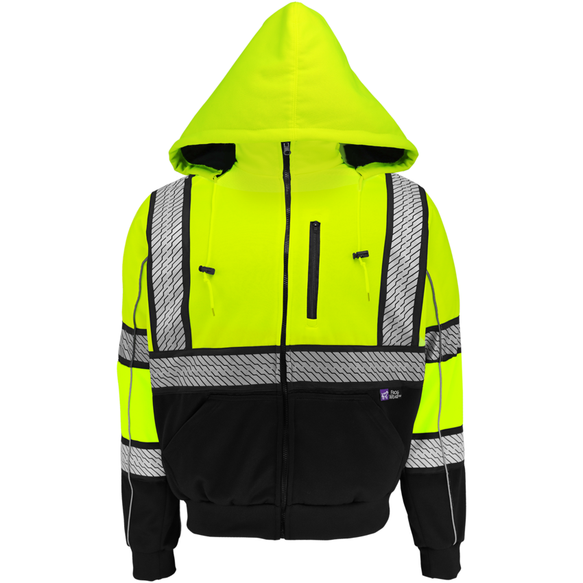 Winter hi-vis gear: FrogWear HV Class 3 insulated hooded sweatshirt GLO-HS3