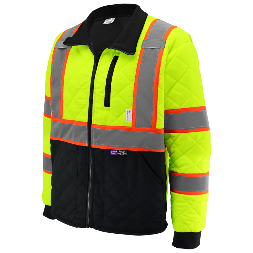 FrogWear&reg; HV High-Visibility Insulated Winter Jacket with Quilted Polyester Pongee Exterior