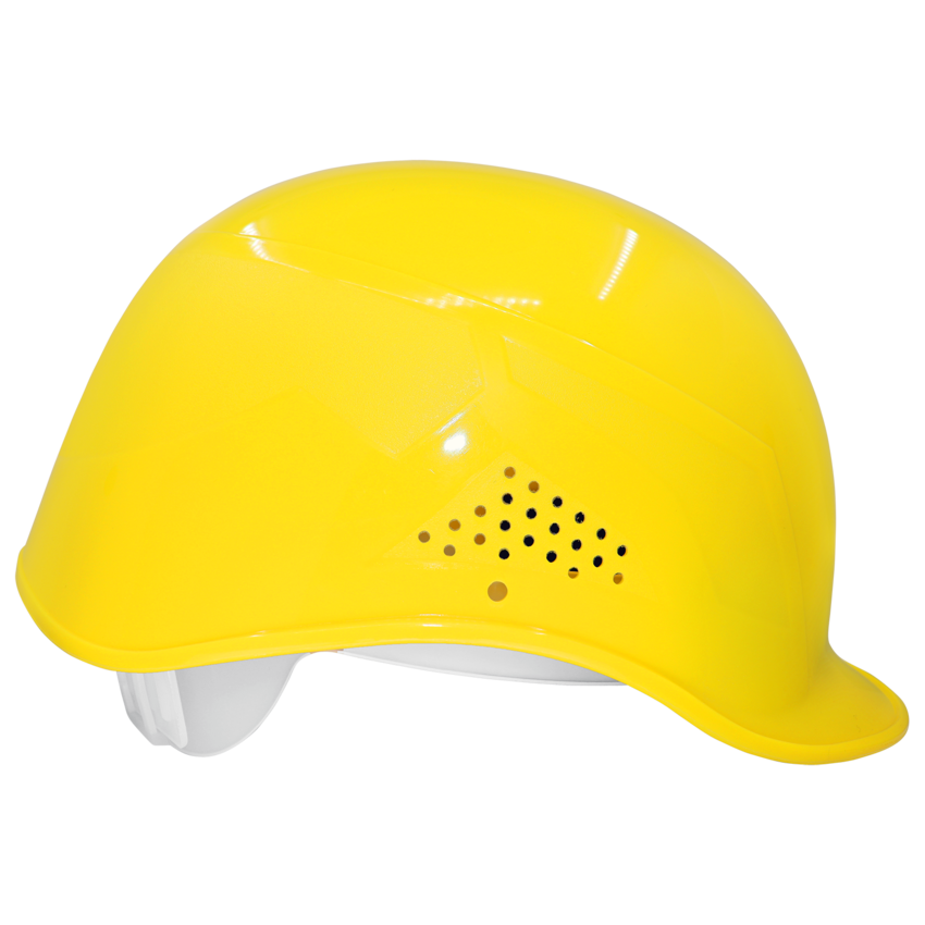 Bullhead Safety™ Head Protection Yellow Vented Bump Cap With Four-Point Slide Lock Suspension