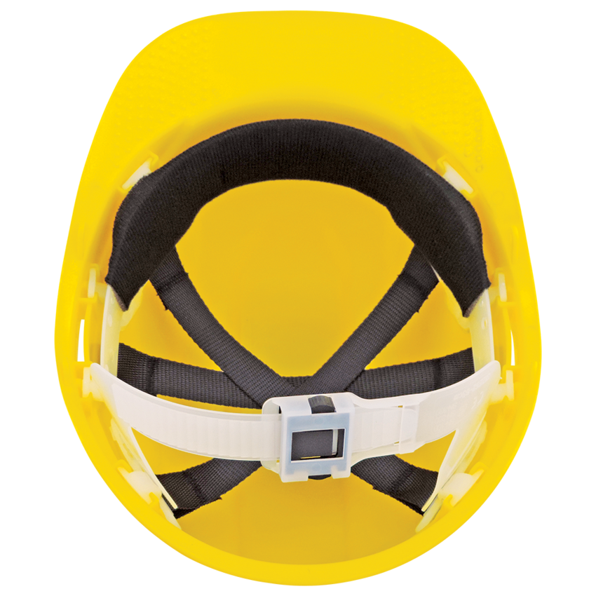 Bullhead Safety™ Head Protection Yellow Unvented Cap Style Hard Hat With Six-Point Slide Lock Suspension