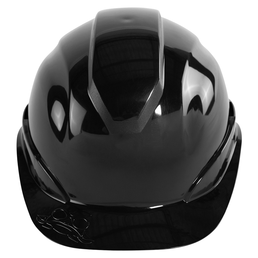 Bullhead Safety™ Head Protection Black Unvented Cap Style Hard Hat With Six-Point Ratchet Suspension