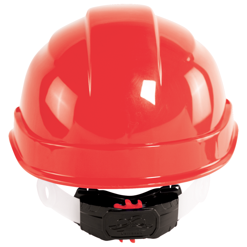 Bullhead Safety™ Head Protection Red Unvented Cap Style Hard Hat With Six-Point Ratchet Suspension