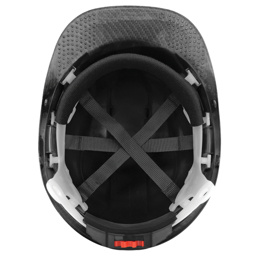 Bullhead Safety™ Head Protection Shiny Black Graphite Vented Cap Style Hard Hat With Six-Point Ratchet Suspension