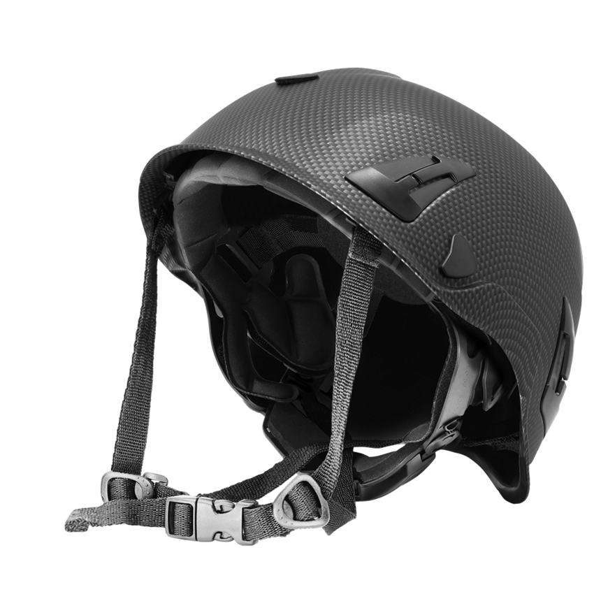 Bullhead Safety™ Head Protection - Matte Black Graphite Climbing Style Protective Helmet with Six-Point Ratchet Suspension and Four-Point Chin Strap