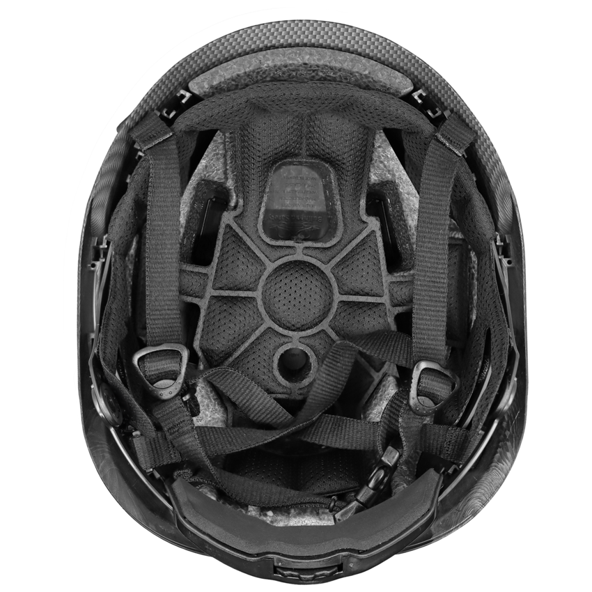 Bullhead Safety&trade; Head Protection Matte Black Graphite Type 2 Climbing Style Protective Helmet with Optional Venting, a Four-Point Chin Strap, and a Ratchet Suspension