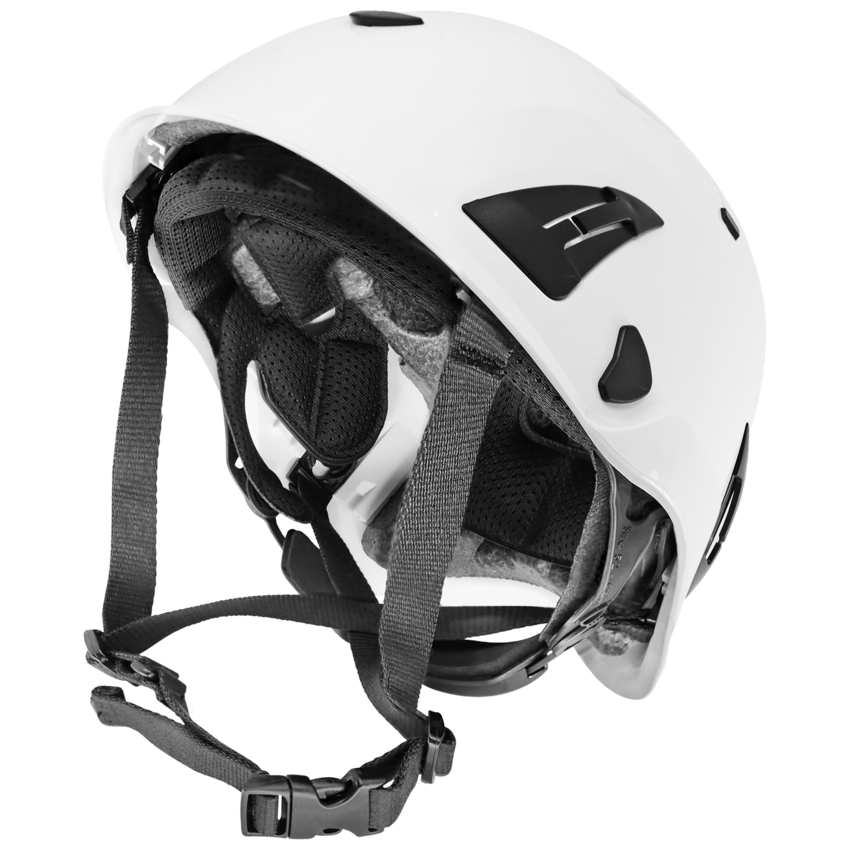 Bullhead Safety&trade; Head Protection White Type 2 Climbing Style Protective Helmet with Optional Venting, a Four-Point Chin Strap, and a Ratchet Suspension