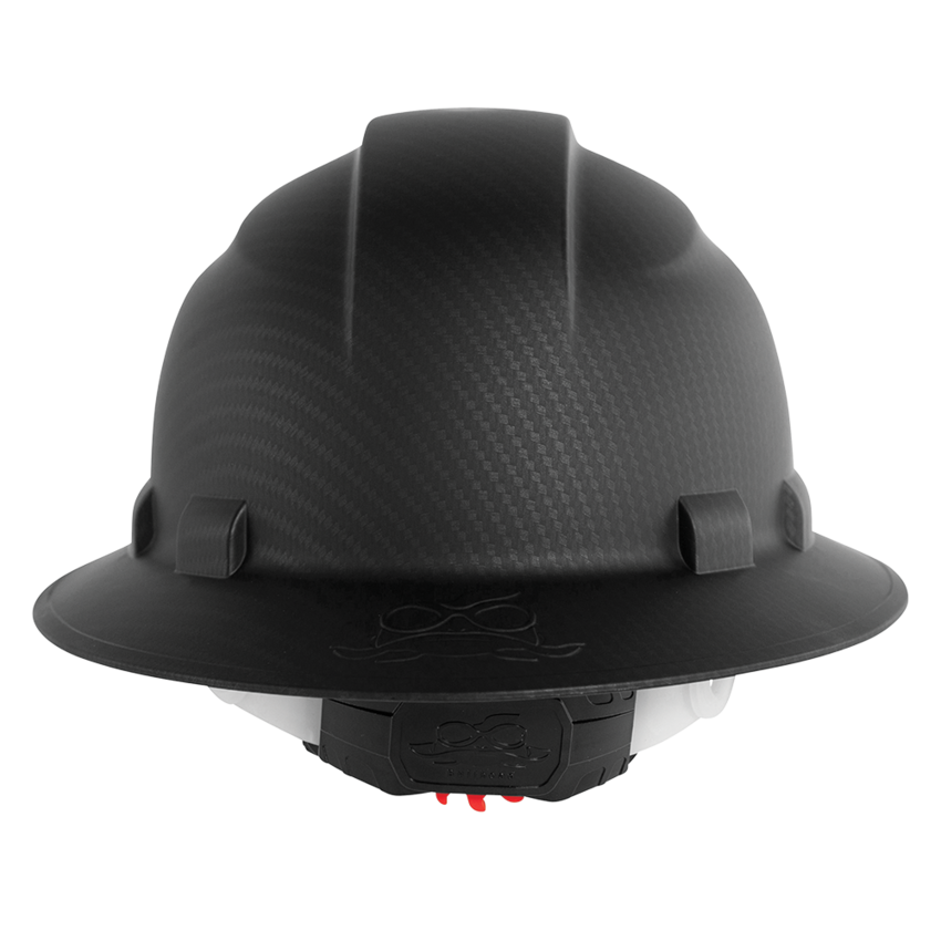 Bullhead Safety™ Head Protection Matte Black Graphite Unvented Full Brim Style Hard Hat With Six-Point Ratchet Suspension