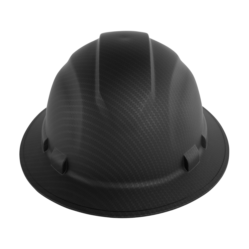 Bullhead Safety™ Head Protection Matte Black Graphite Unvented Full Brim Style Hard Hat With Six-Point Ratchet Suspension