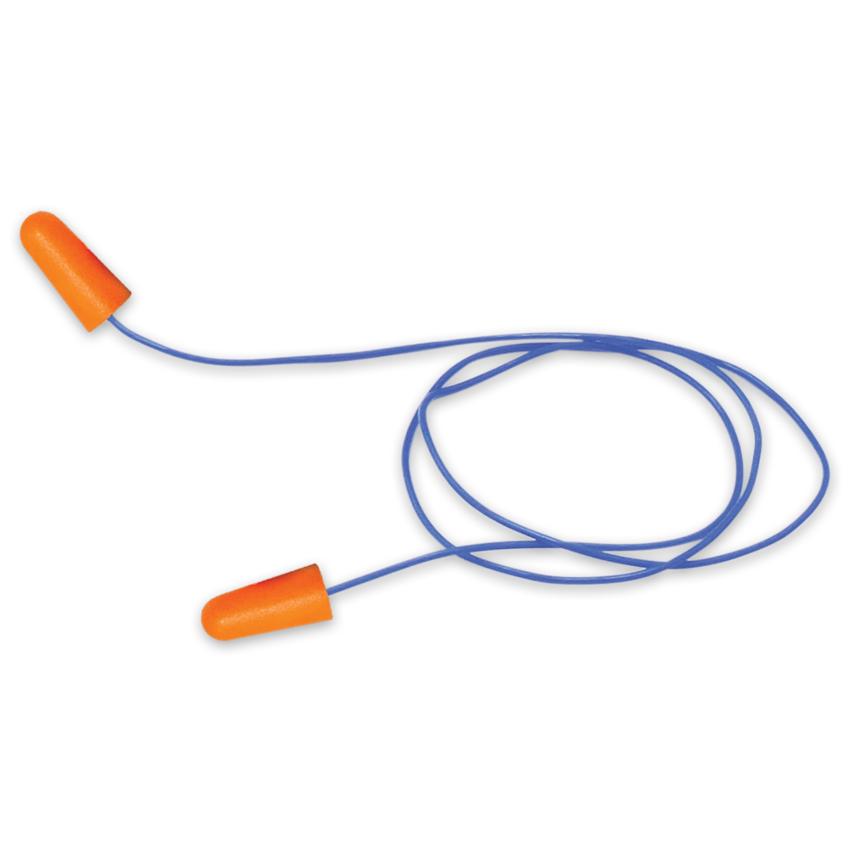 Bullhead Safety® Hearing Protection Corded Polyurethane Foam NRR 33 dB Earplugs