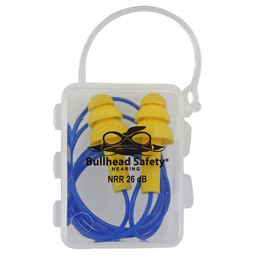 Bullhead Safety® Hearing Protection Corded Reusable Silicone NRR 26 dB Earplugs