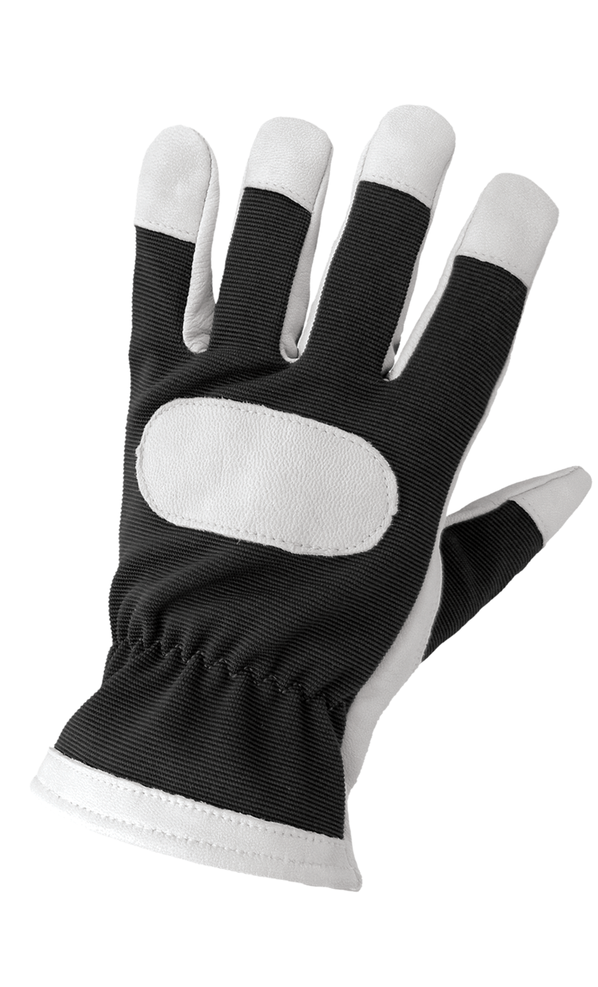 Hot Rod Gloves® Premium-Grade Grain Goatskin Leather Palm Mechanics Style Gloves with a Spandex Back and Double Palm