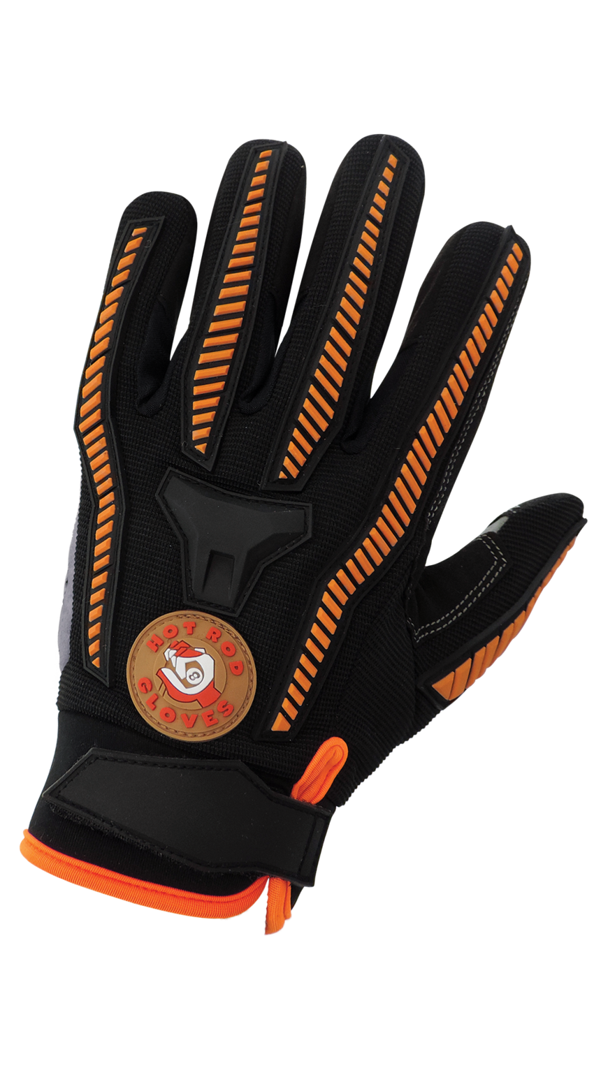 Hot Rod Gloves® Synthetic Leather Palm Performance Mechanics Style Gloves with Impact Protection and a Spandex Back