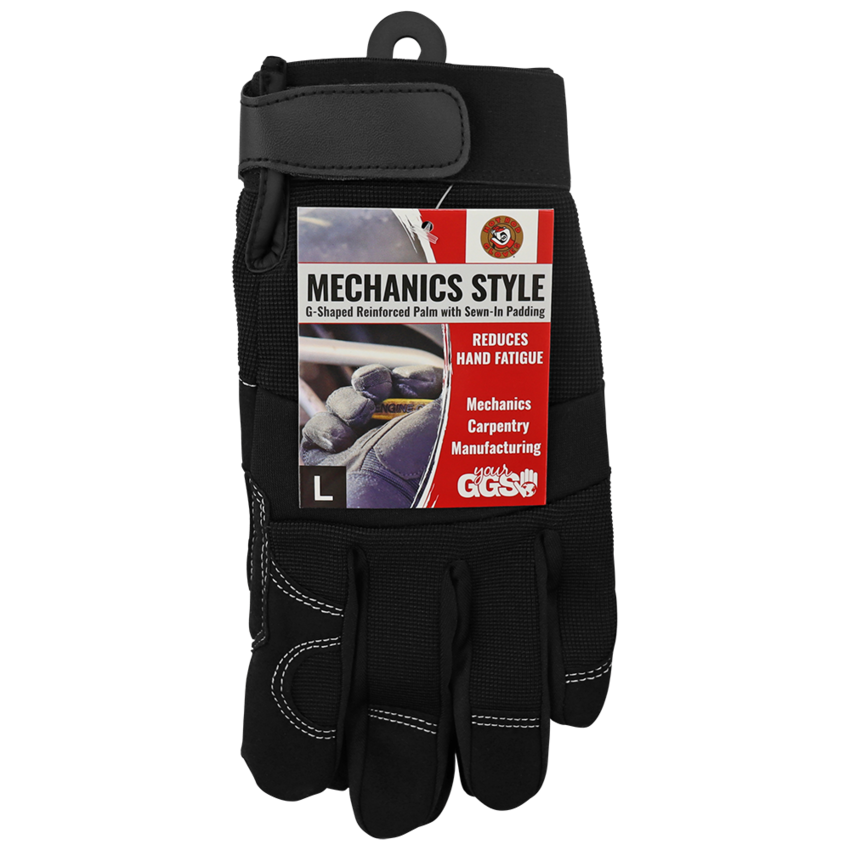 Hot Rod Gloves® Synthetic Leather Palm Performance Mechanics Style Gloves with a Spandex Back