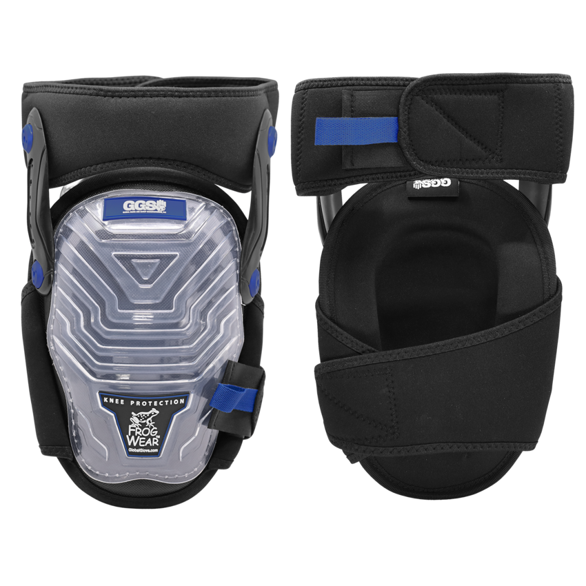 FrogWear&trade; Knee Protection Premium Non-Marring Gel-Lined Hinged Knee Pads with High-Density Foam Padding and a TPR Cap