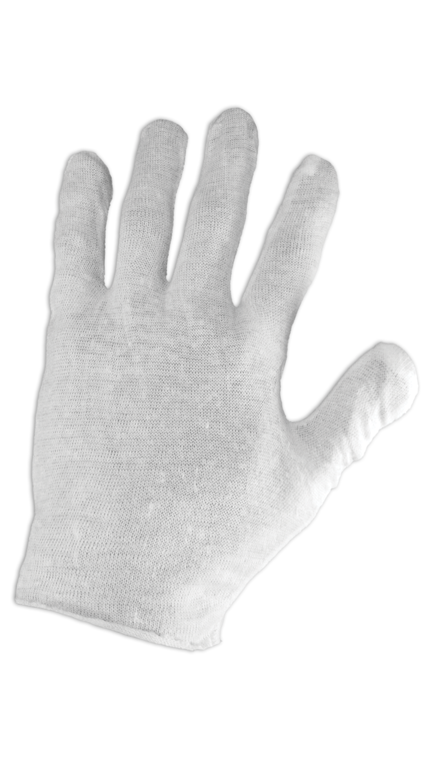 Reversible Bleached White Lightweight Cotton Gloves