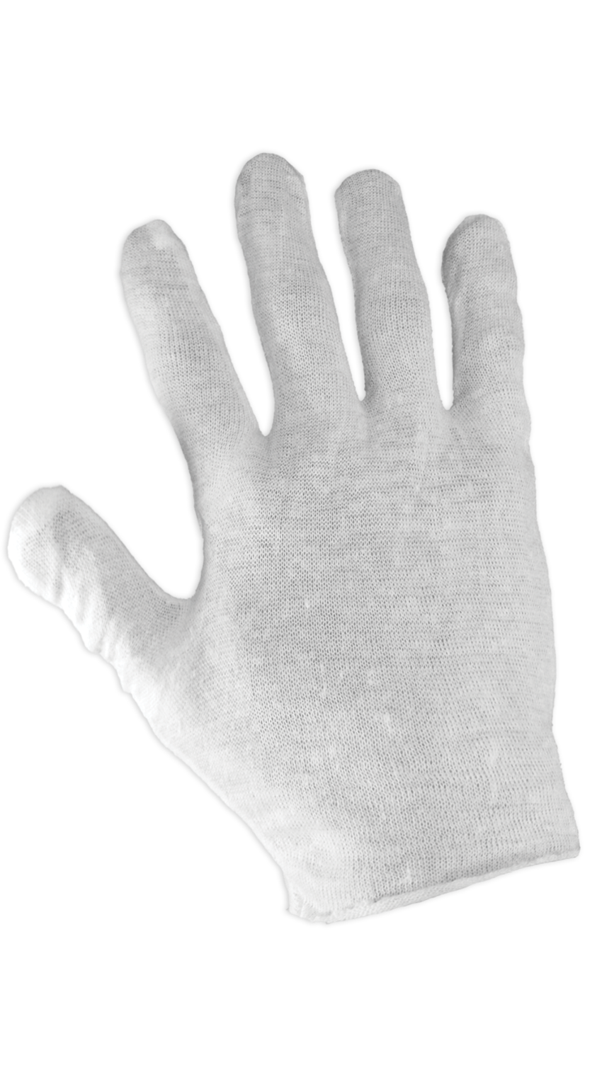 Reversible Bleached White Lightweight Cotton Gloves