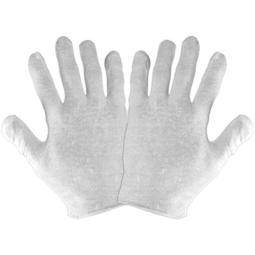 Reversible Bleached White Lightweight Cotton Gloves