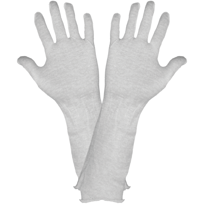 Reversible 14-Inch Bleached White Cotton Inspectors Gloves