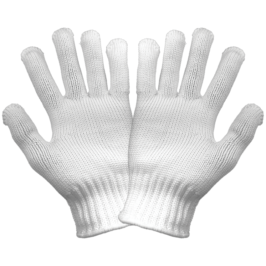 Heavyweight, Bleached White, Nylon, Seamless, FDA Compliant Gloves