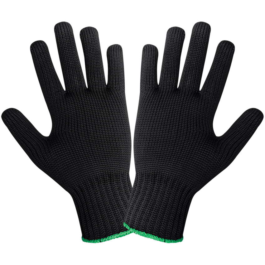 Heavyweight Black Nylon Knit Gloves