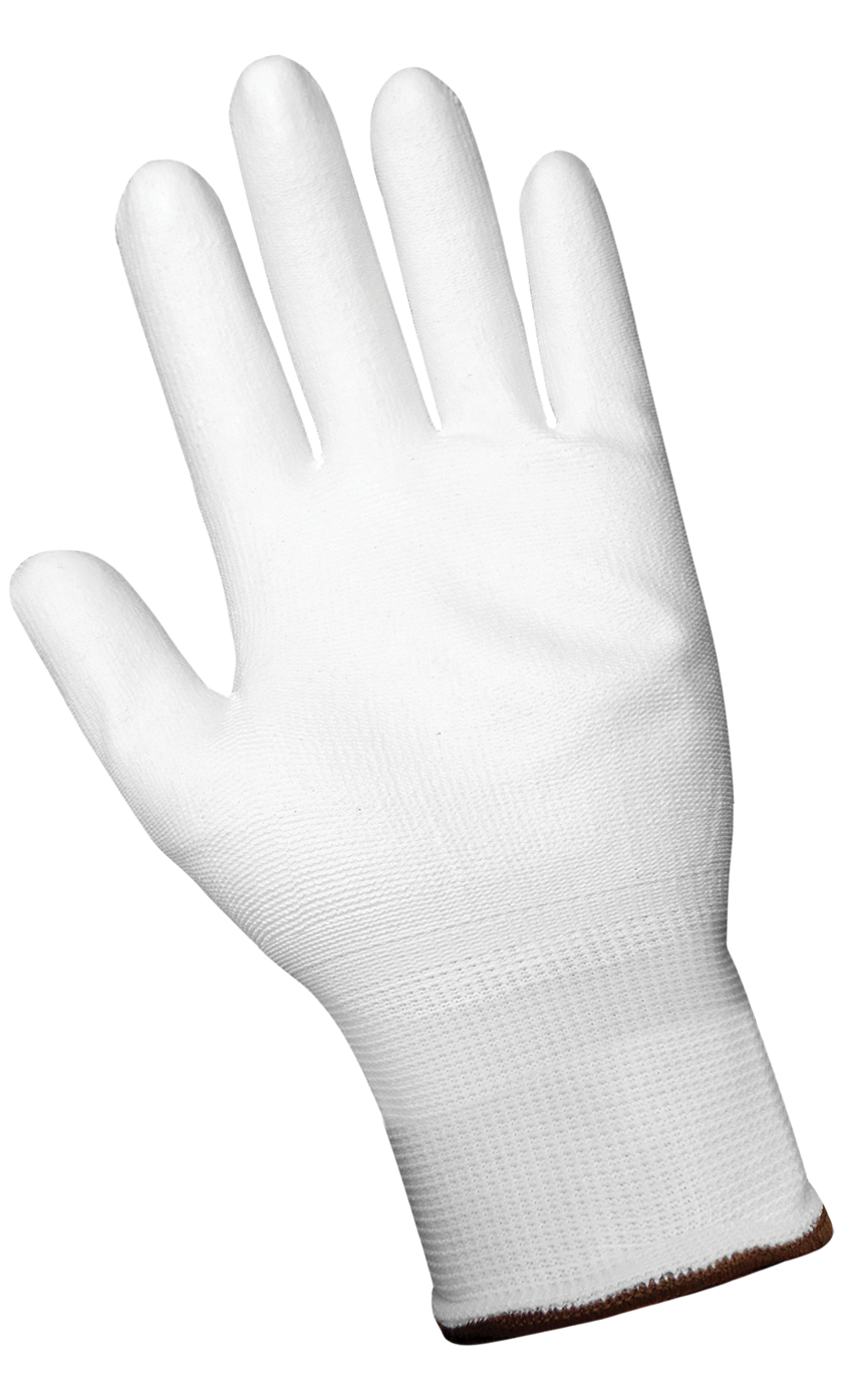 PUG™ White Lightweight Polyurethane Coated Anti-Static/Electrostatic Compliant Gloves with Cut, Abrasion, and Puncture Resistance