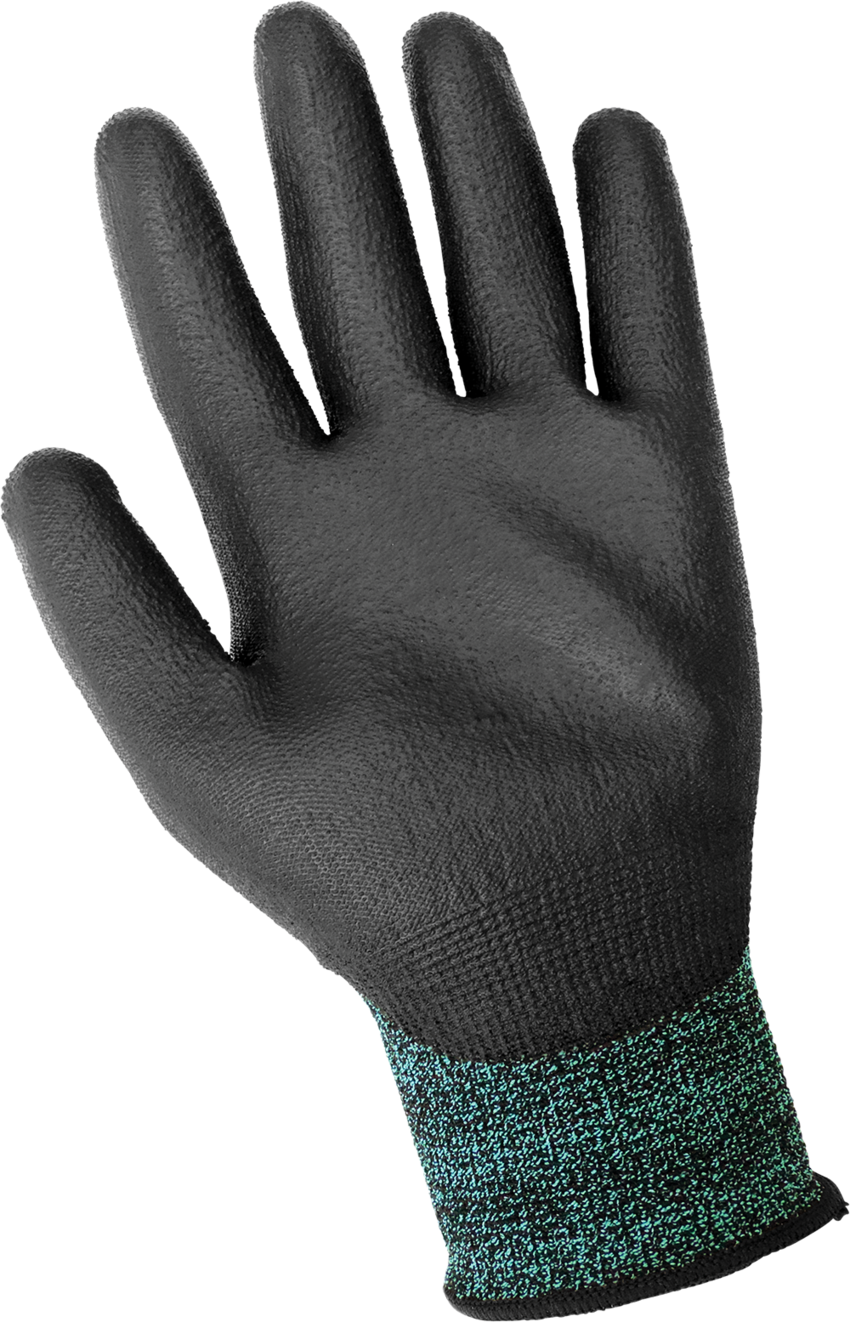 PUG™ Black Polyurethane Coated Touch Screen Compatible Gloves with Cut, Abrasion, and Puncture Resistance