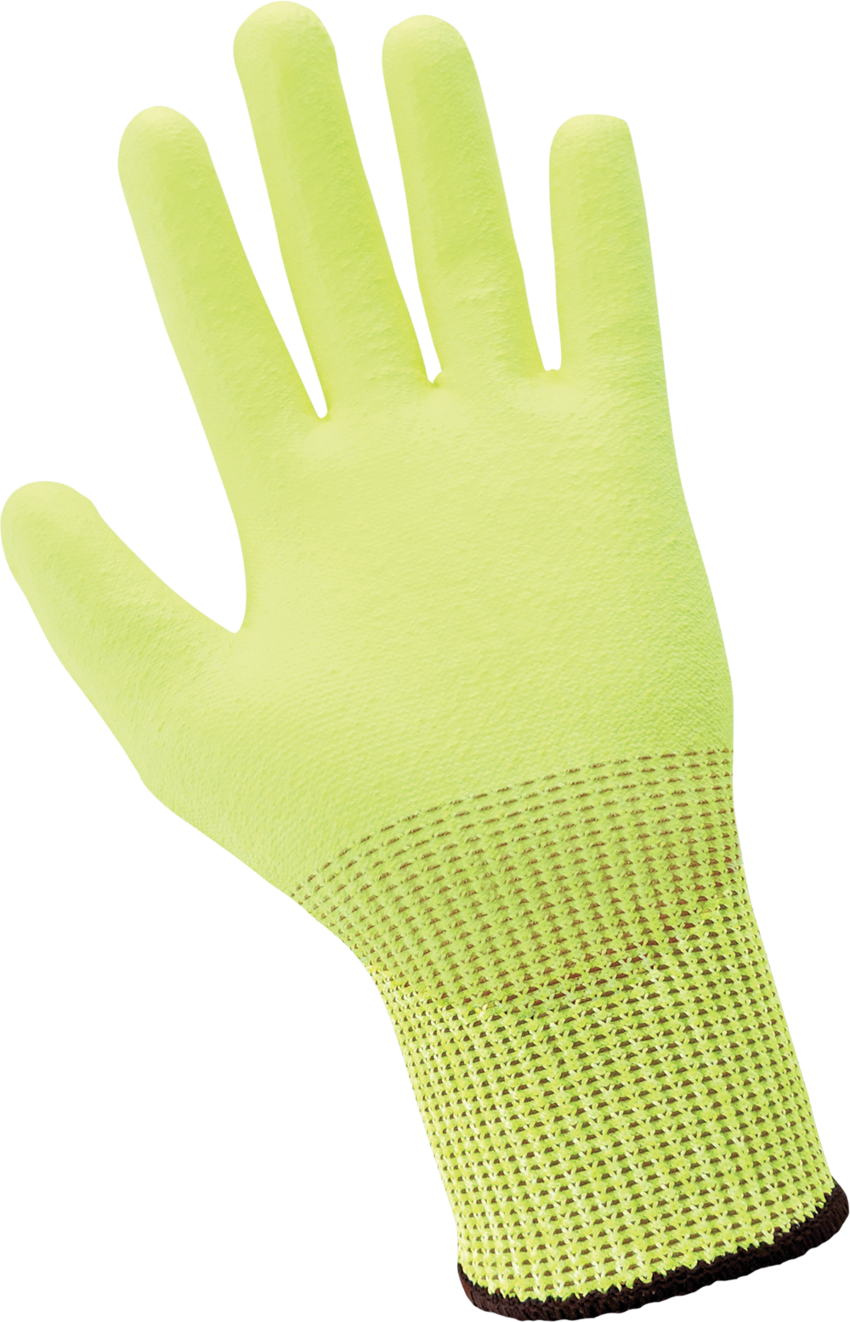 Polyurethane Coated High-Visibility Cut, Abrasion, and Puncture Resistant Gloves