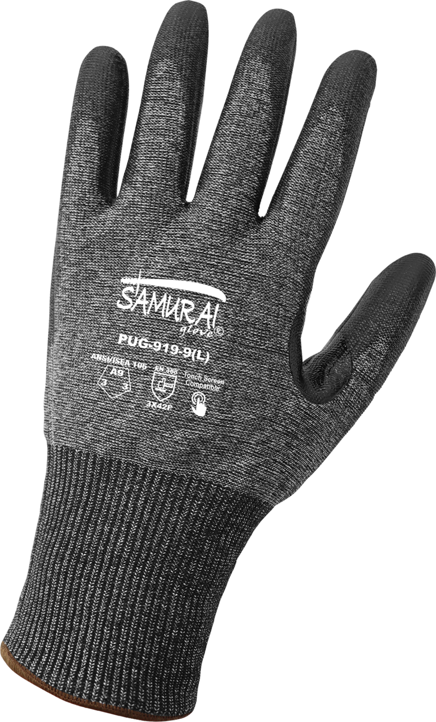 Samurai Glove® Polyurethane Coated 18-Gauge Tuffalene® Touch Screen Compatible Cut Resistant Gloves